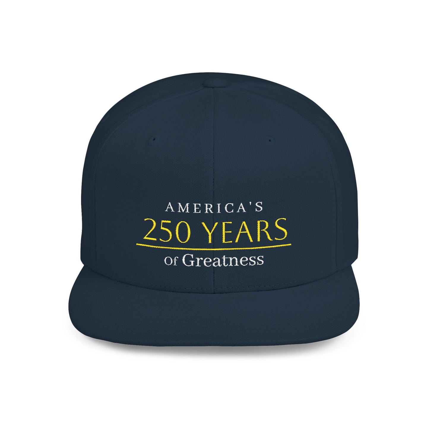 "Celebrating 250 Years" Gold Embroidered Flat Bill Cap