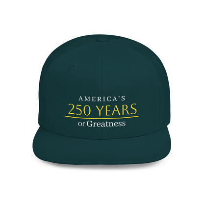 "Celebrating 250 Years" Gold Embroidered Flat Bill Cap
