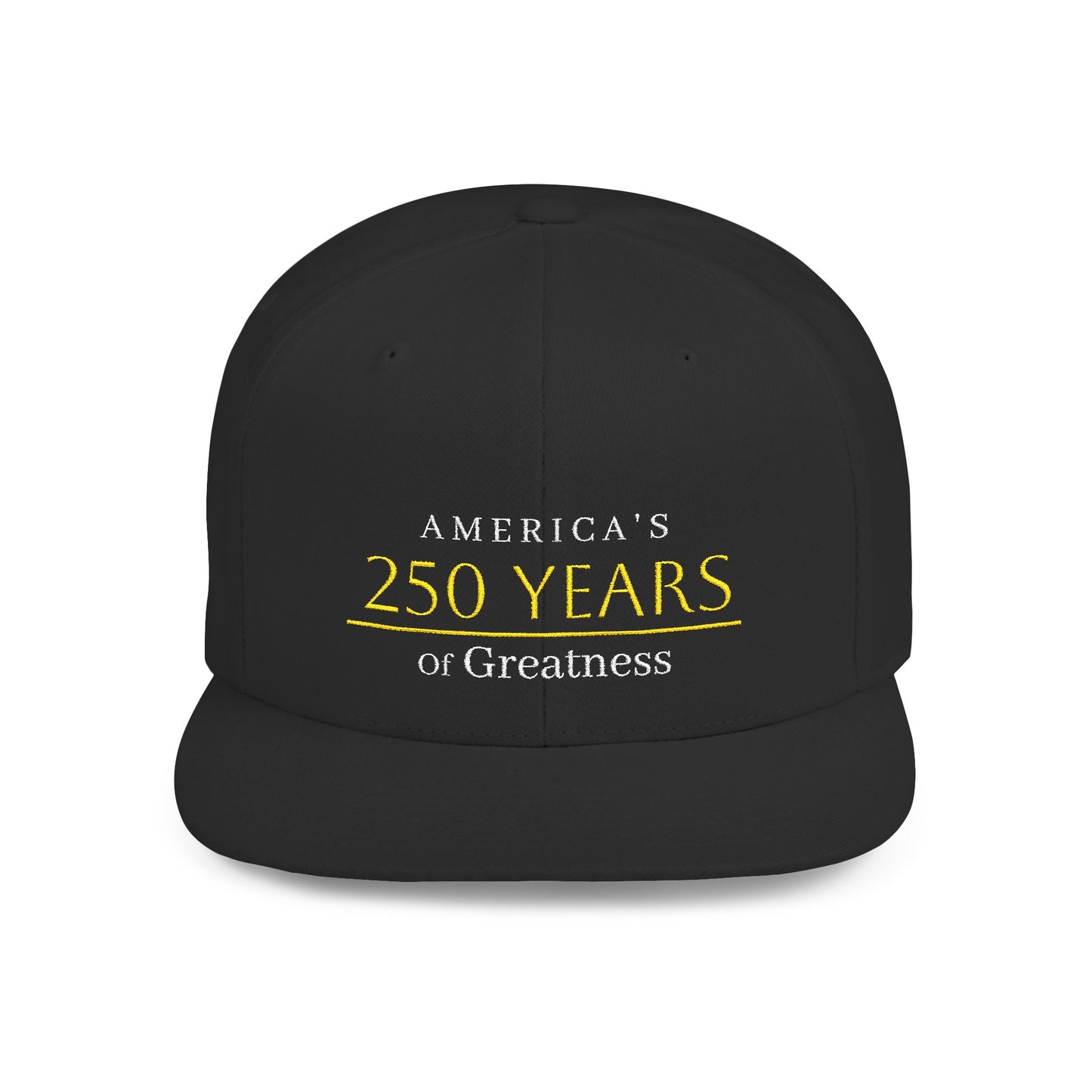 "Celebrating 250 Years" Gold Embroidered Flat Bill Cap