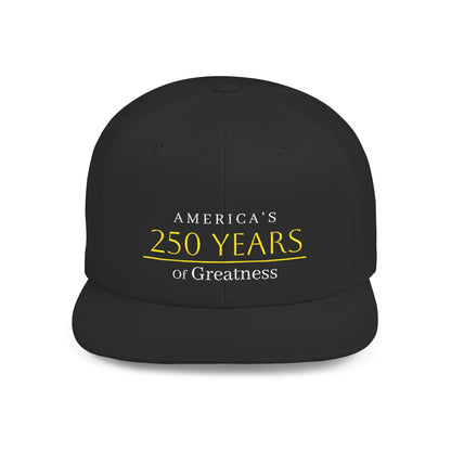 "Celebrating 250 Years" Gold Embroidered Flat Bill Cap