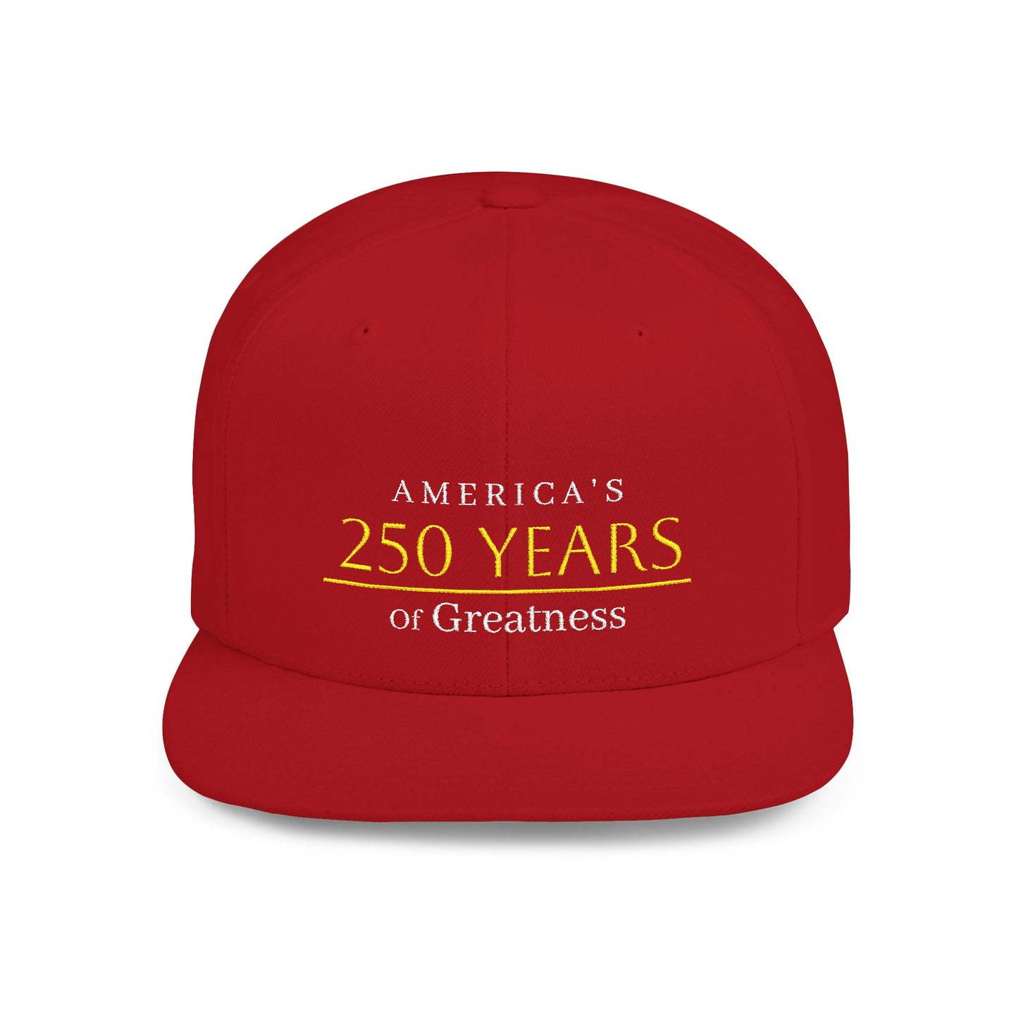 "Celebrating 250 Years" Gold Embroidered Flat Bill Cap
